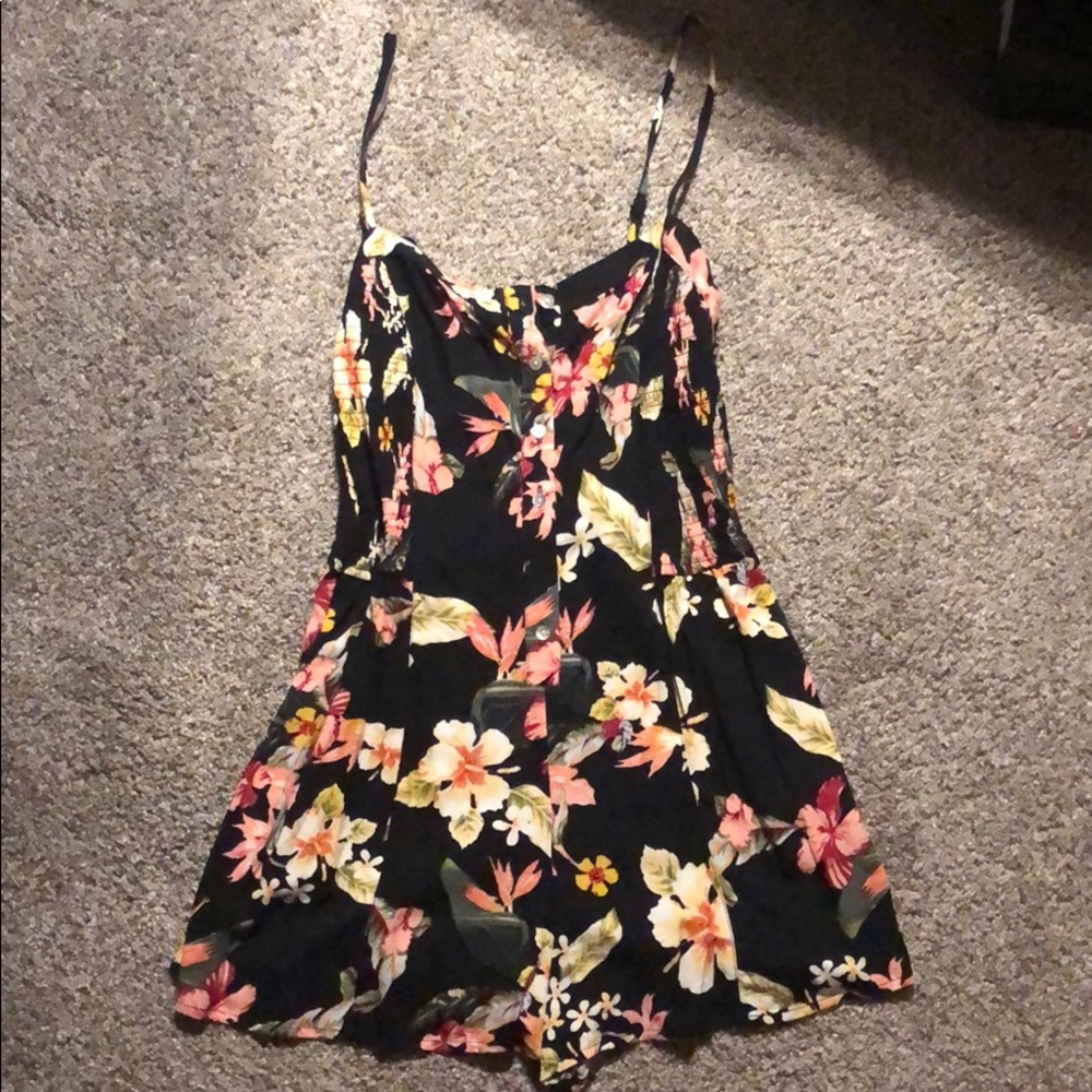 Black Floral Romper